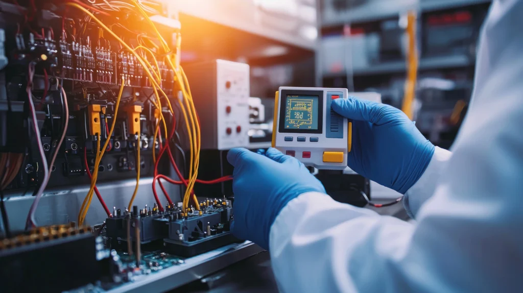 Megger testing of electrical panel in Jeddah using insulation resistance tester